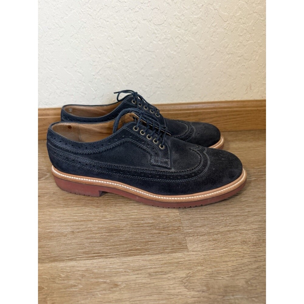 J.Crew Kenton Navy Blue Suede Wing Tip Oxford Shoes Size Men’s 9 Preppy Classic